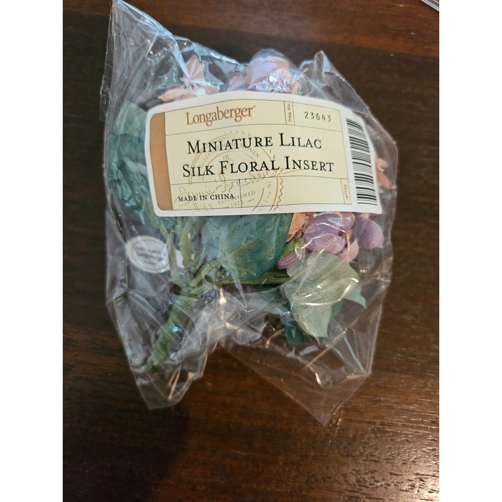 Longaberger Miniature Silk Lilac Floral Insert Multi Color Basket Filler 23643